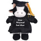 Plushland Plush Stuffed Animal Toys 8 Inches Present Gifts for Graduation Day  Personalized Text  Name or Your School Logo on Gown  Best for Any Grad School Kids (Graduation Cow Black Gown)