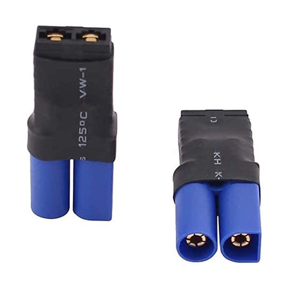 2 Pairs RC LiPo Battery Connector Adapter Compatible with Traxxas Lipo Battery Plug to EC5 Male Female on ESC Charger