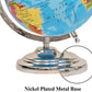 Geokraft Educational Political Metal Base Stem Globe With Magnifying Glass For Kids (8 Inch, Blue)