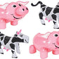 Inflate Pigs And Cows - Set Of 4 Barnyard Farm Animal Inflatables 24 Inches, 17 Inches (2 Pigs, 2 Cows)
