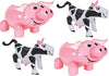 Inflate Pigs And Cows - Set Of 4 Barnyard Farm Animal Inflatables 24 Inches, 17 Inches (2 Pigs, 2 Cows)