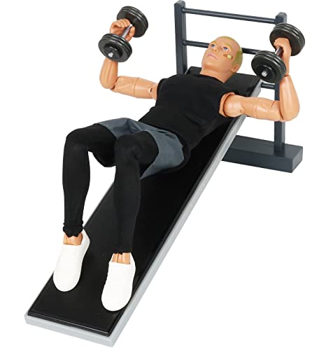 Click N Play Fitness Action Figure Doll Set for Kids with Dumbbells and Boxing Glove Accessories