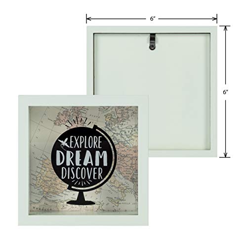 Prinz Explore Dream Discover Money Savings Piggy Bank for mature-themeds  Kids Savings Box Change Jar  6' x 6' Wooden Shadow Box  Light Green