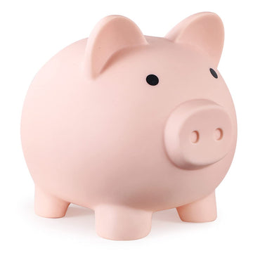 Pjdrllc Piggy Bank, Unbreakable Plastic Money Bank, Coin Bank For Girls And Boys, Medium Size Piggy Banks, Practical Gifts For Birthday, Easter, Baby Shower (Flesh-Colour)