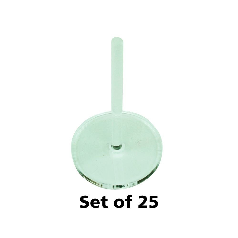 Litko Acrylic Flight Stands | Round | 3Mm Clear Circular Flight Base With Peg (25Mm)