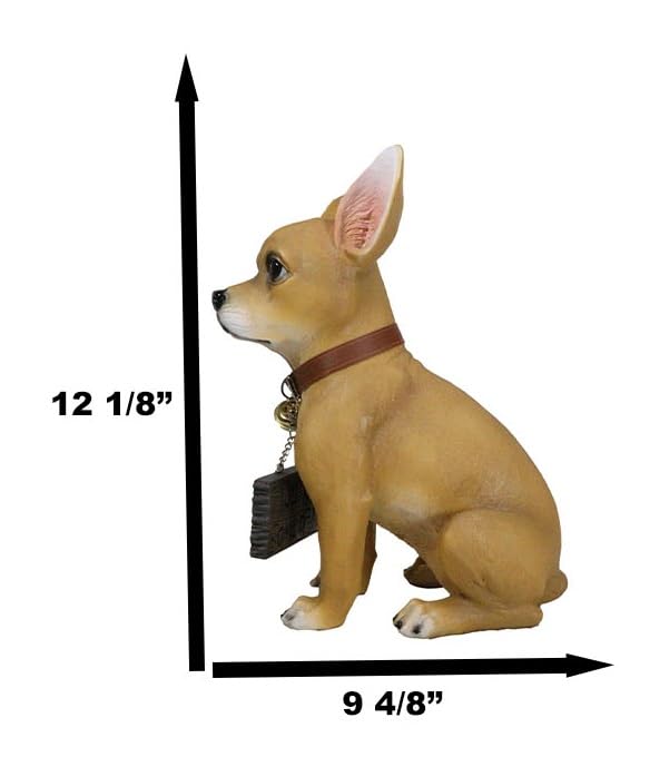 Ebros Gift 'You Want Some Of This Feisty Chihuahua Dog Statue 12.5' H Carefree Chimichanga Chihuahua Puppy Welcome Greeter Figurine