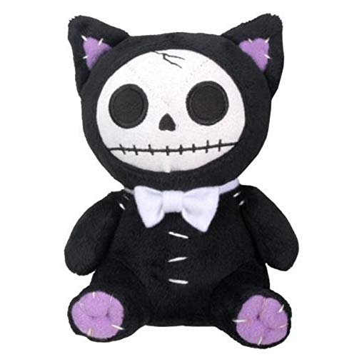 Summit Collection Furrybones Black Cat Mao Mao Wearing White Bow Tie Small Plush Doll