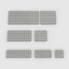 Classic Building Plate Assortment Pack, 50Pcs Light Gray Bulk Plates With 7 Size Building Plate Base Plate, Compatible With Lego
