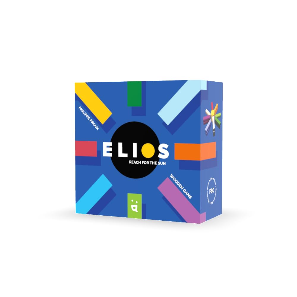 Helvetiq Elios Board Game - An Abstract Wooden Challenge To Test Your Strategy! Fun Family Game For Kids & Adults, Ages 7+, 2-4 Players, 15 Minute Playtime, Made By Helvetiq