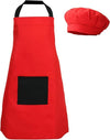 MODERNAZ Baby Chef Apron | Chef Hat Set, Cute Children Baking Aprons for Cooking Baby Baking Aprons (Black rd apron, 1214 years