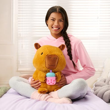Russ 14-Inch Capybara With Boba Plush - Ultrasoft Official Jazwares Plush From The Makers Of Squishmallows