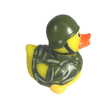 DUCKY CITY 3 Soldier Rubber Duck [Sealed Hole  Floats Upright] - Baby Safe Bathtub Bathing Toy