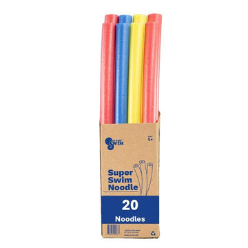 In The Swim 20-Pack, 3-Inch Diameter Jumbo Pool Noodles - Soft Large Foam Noodles For Extra Buoyancy - Floating Training Device,