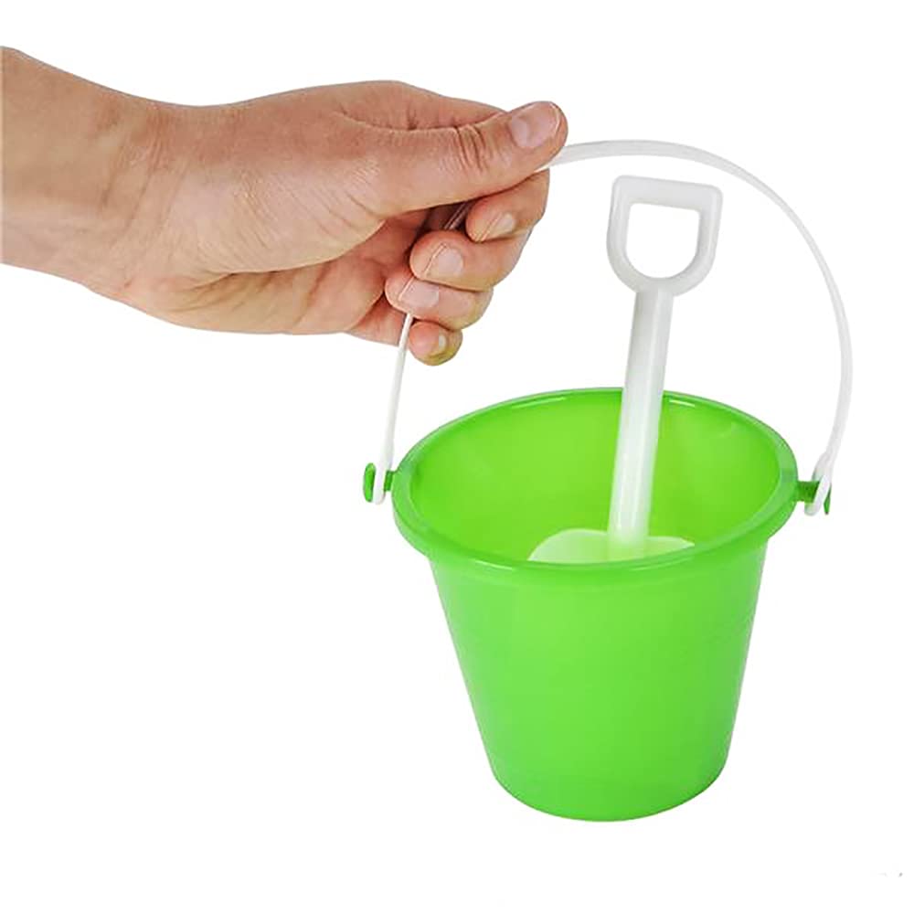 The Dreidel Company Beach Day Playsets (Pack of 8) 4.25'' Sand Bucket Play Set Box Includes, 1 Pail, 1 Shovel Toy for Boys and G