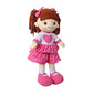 Linzy Toys, 16 Little Sweet Hearts Interactive Soft Plush RAG Doll, Embroidered FACE & Removable Clothes, Educational Doll, Muec
