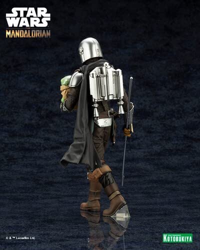 Kotobukiya Star Wars: The Mandalorian & Grogu with Beskar Staff ARTFX+ Statue  Multicolor
