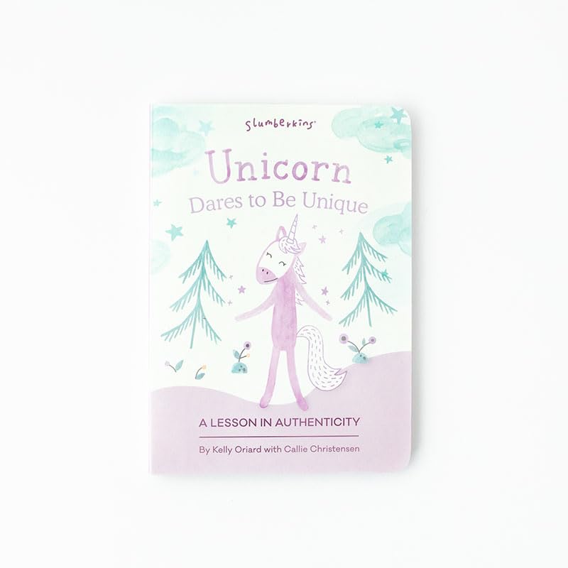 Slumberkins Unicorn Snuggler & 2 Board Books Complete Set Bundle | Promotes Authenticity, Confidence & Healthy Fiendships | Social Emotional Tools For Ages 0+ (Unicorn Snuggler Plush + 2 Board Books)