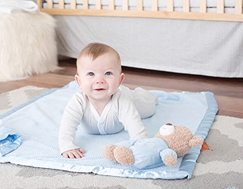 Baby Starters Little Me Plush Bear Rattle With Thank Heaven For Little Boys Embroidery (Blue, 9 Inch)