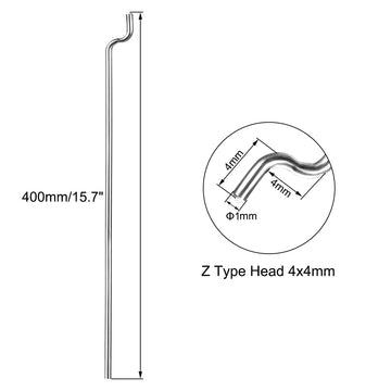 Uxcell 1Mm X 400Mm (15.7 Inch) Steel Z Pull/Push Rods Parts For Rc Airplane Plane Boat Replacement (Pack Of 20)