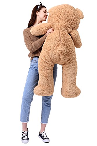 Morismos Giant Teddy Bear With Big Footprints Plush Stuffed Animals Light Brown 39 Inches