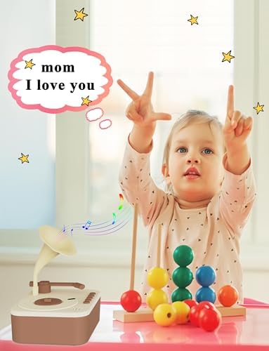 Jwatch Kids Phonograph With 96 Colorful Cards Learning Sensory Toy Ideal Entertainment For Boys And Girls Aged 3-6 Kids Phonogra