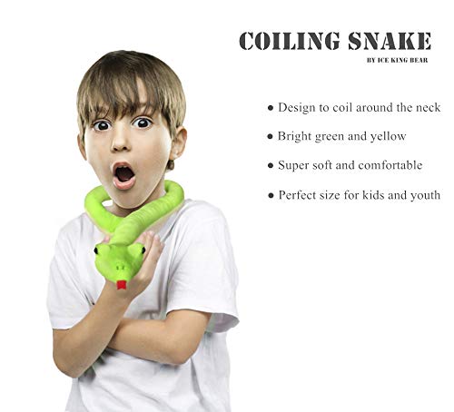 Ice King Bear Lifelike Green Snake Stuffed Animal - Plush Toy (Coiling)