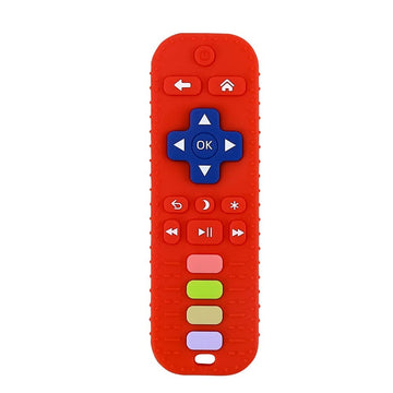 Chuya Remote Teethers Silicone Baby Teething Toys, Tv Remote Teether Toy Red