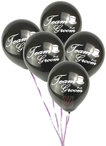 HK balloons Bachelor Wedding Party Decoration Balloon (Pack Of 30) (Team Groom)Black