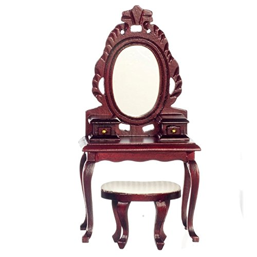 Dollhouse Miniature Twin Bedroom Set in Mahogany