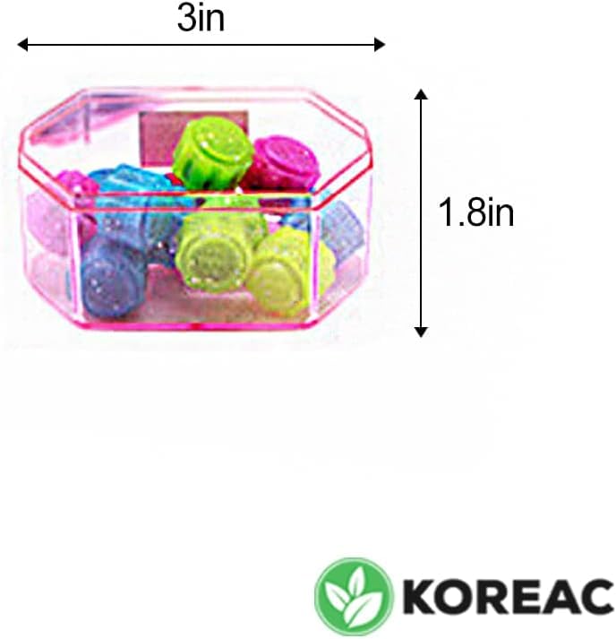KOREAC Gonggi Konggi Korean Jack Stone Game - 12 Pieces + Case, Metal, 1.7"x2.9", Pink/Blue/Green, Made in Korea
