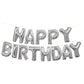 Atpata Funky Alphabetic Happy Birthday Text Foil Balloons for Unisex Birthday Party Decoration (Silver)