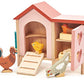 Tender Leaf Toys - Chicken Coop - 9 Pcs Miniature Henhouse Farm Animal Toys, Dollhouse Accessories Pretend Play Set For Kids Imaginative Play - Age 3+