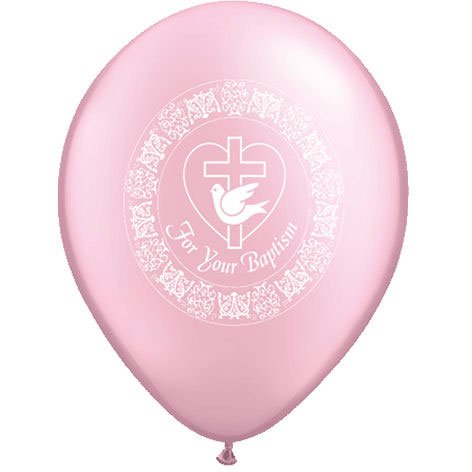 11 Baptism Dove Pink Balloons (10 ct) (10 per package)