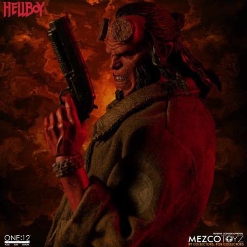 Mezco Hellboy One:12 Action Figure - Red, Plastic, Model H848610, One Size