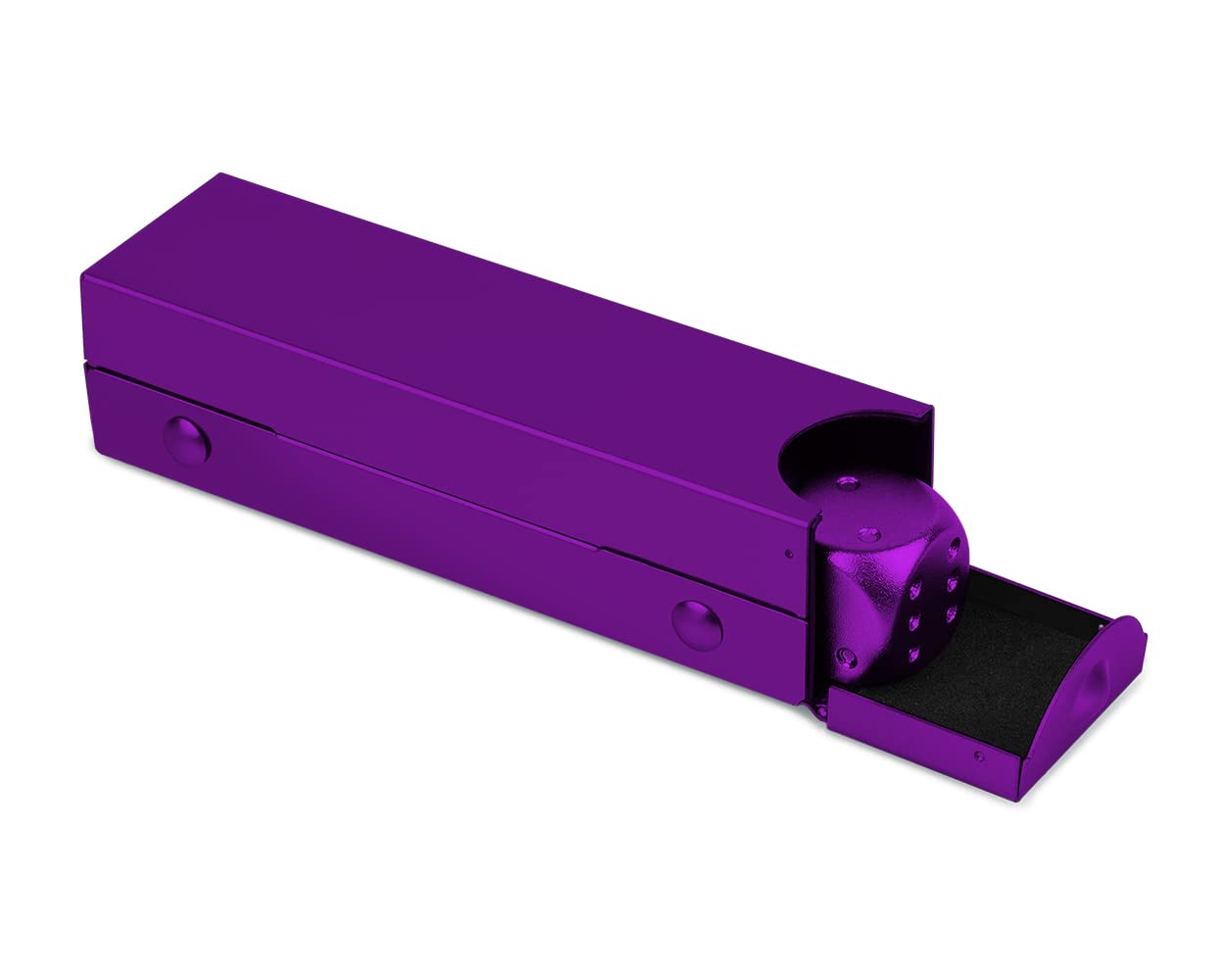 DS.DISTINCTIVE STYLE Aluminum Alloy Dice 5 Pieces 16mm Portable Metal Dices with Case 6 Sided Dice for Party Game (Purple Rectan