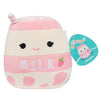 Squishmallows Original 8-Inch Amelie The Strawberry Milk - Official Jazwares Plush - Collectible Soft Squishy Food Stuffed Anima