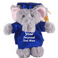 Plushland Plush Stuffed Animal Toys 12 Inches Present Gifts for Graduation Day  Personalized Text  Name or Your School Logo on Gown  Best for Any Grad School Kids (Graduation Elephant Blue Gown)