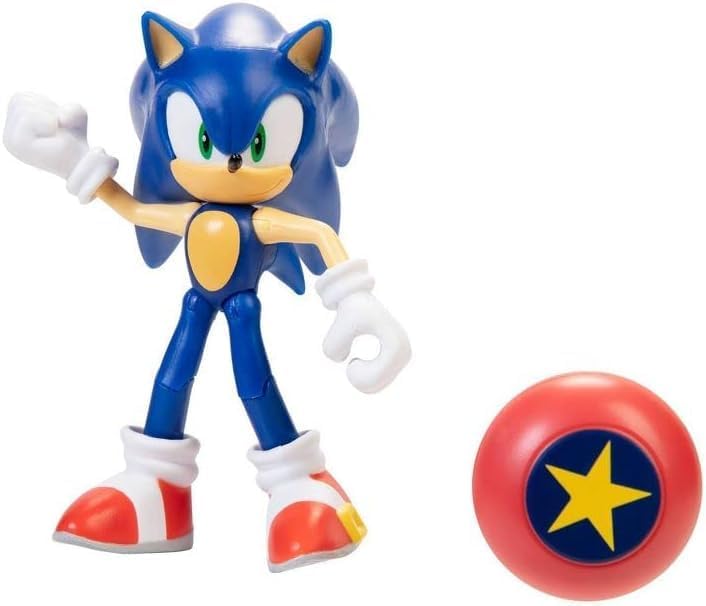 Sonic The Hedgehog 4 Articulated Action Figure Collection (Choose Figure) (Sonic with Star Spring)