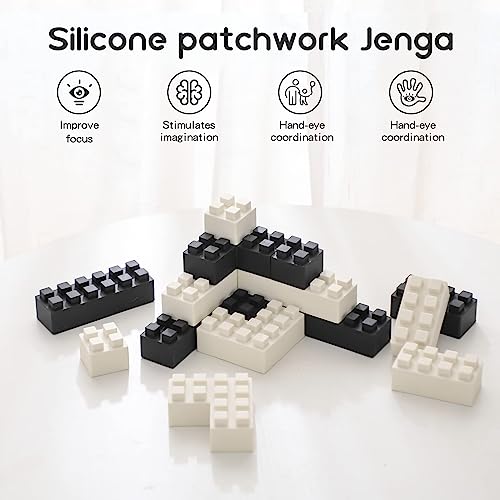 bopoobo Stacking Toys Soft Building Blocks, Silicone Montessori Educational Toy Toddler Sensory Learning, Baby Bath Toys, Girls