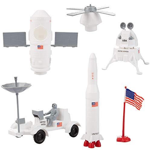 Astronaut & Space Toy Action Figure Playset- 60Pc Set Includes Astronauts, Rockets, Spaceship Shuttle, Satellites & More- Great For Imaginative Play, School Projects, Dioramas, Birthday Gifts For Kids