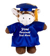 Plushland Plush Stuffed Animal Toys 8 Inches Present Gifts for Graduation Day  Personalized Text  Name or Your School Logo on Gown  Best for Any Grad School Kids (Graduation Giraffe Blue Gown)