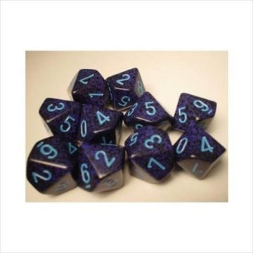 Dice Speckled Poly D10 Cobalt (10) CHESSEX 25107