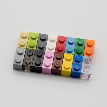 Classic Brick Block Bulk, Black Bricks 1X2, Building Bricks Flat 100 Piece, Compatible With Lego Parts And Pieces: 1X2 Black Bricks(Color:Black)