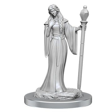 Critical Role Unpainted Miniatures: Human Wizard Female & Halfling Holy Warrior Female