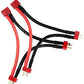 FLY RC 2pcs T Serial Series Connector 1 Female to 2 Male T Plug in Series Power Connector Adapter with 12cm Wire for RC Quadcopt