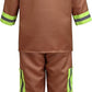 Yolsun Tan Fireman Costume For Kids, Boys' And Girls' Firefighter Dress Up (7 Pcs) 8-9 Years