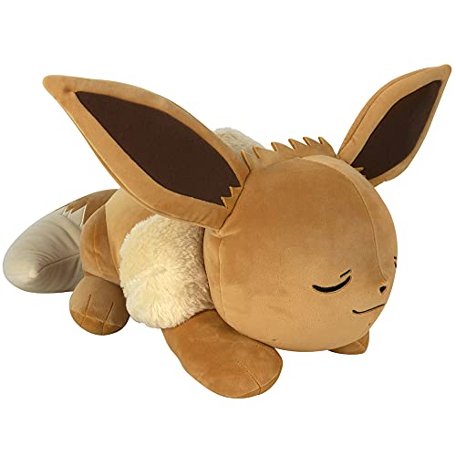 Pokémon Pokémon 18” Plush Sleeping Eevee- Cuddly Must Have Fans- Plush For Traveling, Car Rides, Nap Time, And Play Time