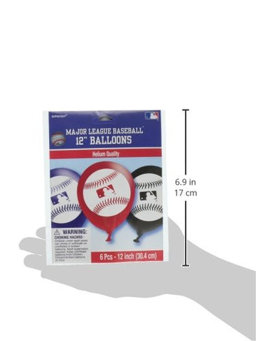 Vibrant Red & White Rawlings Major League Baseball Latex Balloons - 12' (12 Packs Of 6) - Perfect For Game Day, Celebrations & Sports-Themed Parties - Total Of 72 Pc