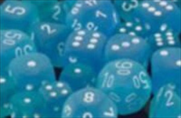 Chessex Manufacturing 27416 Frosted Cold With White Numbers Dice Set Of 7