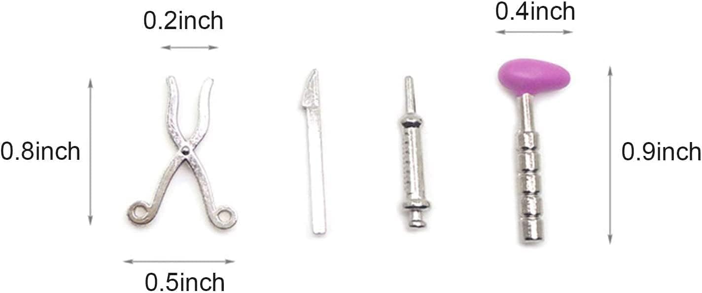 5Pcs/Set Dollhouse Mini Stethoscope Care Tools Dollhouse Dolls Miniature Garden Kit  Hospital Accessories Toys Set for Toy Miniature House Decoration Dollhouse Accessories